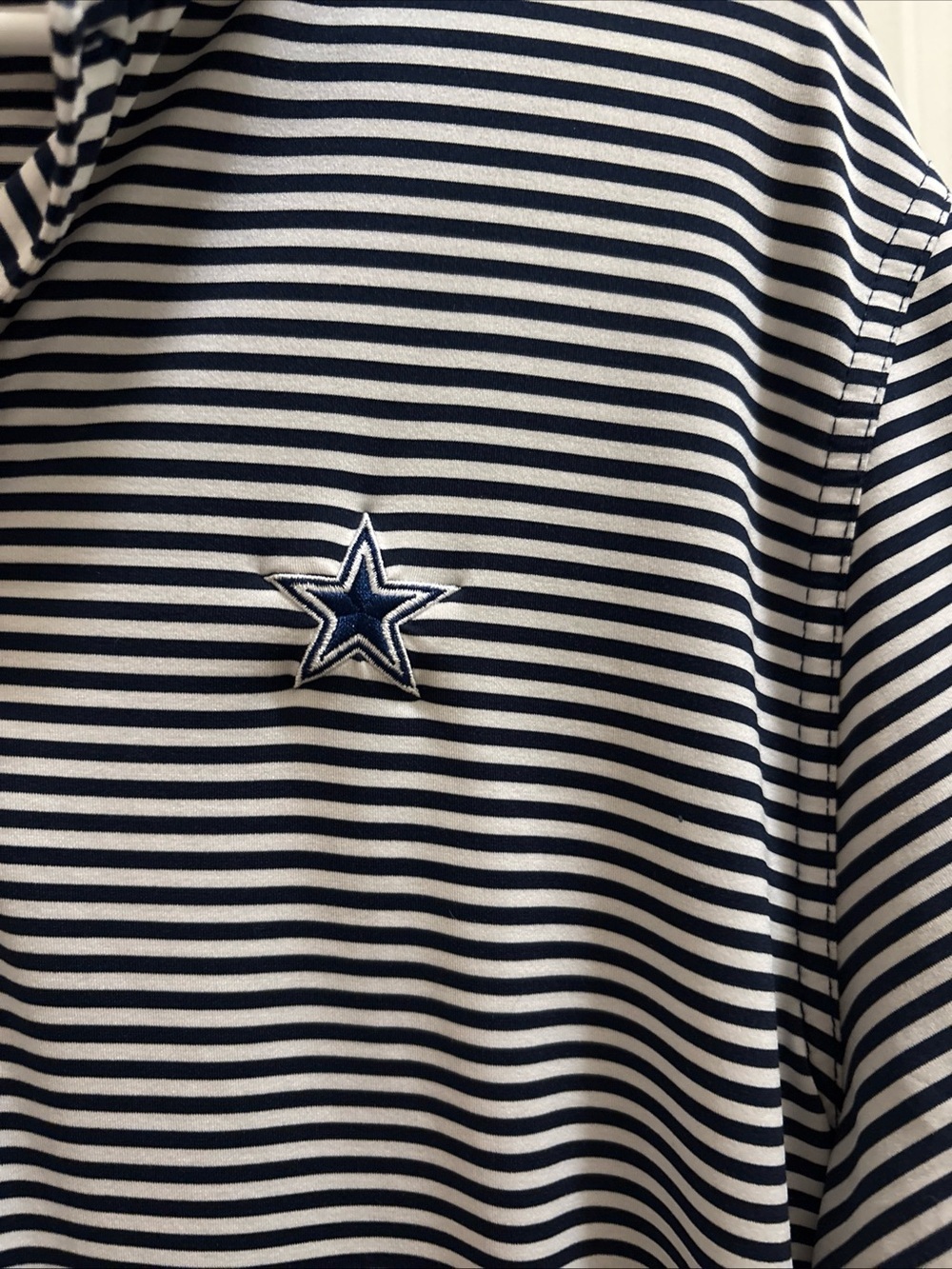 Vineyard Vines Men’s M Performance Polo NFL Dallas Cowboys Blue Stripes Stretch - Picture 2 of 5